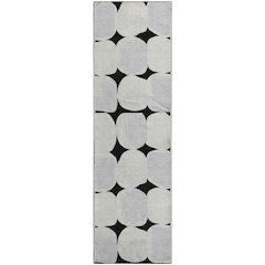 Premium Machine Washable Mayfield AMF870 Black 2'3" x 7'6" Runner Rug