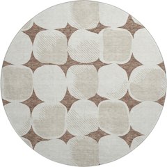 Premium Machine Washable Mayfield AMF870 Brown 8' x 8' Round Rug