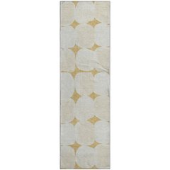 Premium Machine Washable Mayfield AMF870 Gold 2'3" x 7'6" Runner Rug