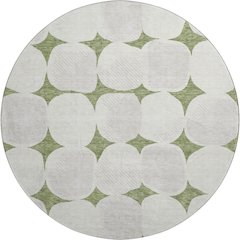 Premium Machine Washable Mayfield AMF870 Green 8' x 8' Round Rug