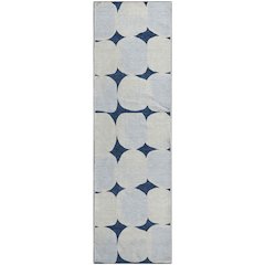 Premium Machine Washable Mayfield AMF870 Navy 2'3" x 7'6" Runner Rug