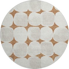Premium Machine Washable Mayfield AMF870 Paprika 8' x 8' Round Rug