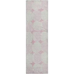Premium Machine Washable Mayfield AMF870 Pink 2'3" x 7'6" Runner Rug