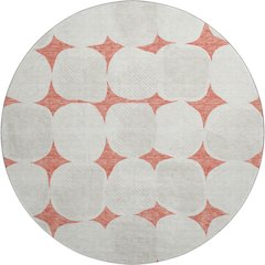 Premium Machine Washable Mayfield AMF870 Salmon 8' x 8' Round Rug