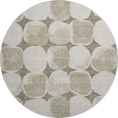 Premium Machine Washable Mayfield AMF870 Taupe 8' x 8' Round Rug