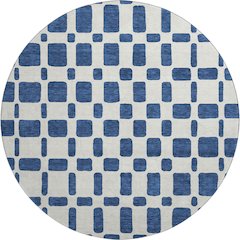 Premium Machine Washable Mayfield AMF871 Navy 8' x 8' Round Rug