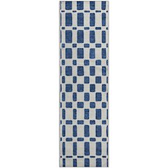Premium Machine Washable Mayfield AMF871 Navy 2'3" x 7'6" Runner Rug