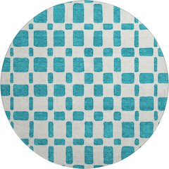 Premium Machine Washable Mayfield AMF871 Teal 8' x 8' Round Rug