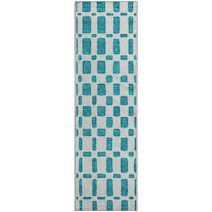 Premium Machine Washable Mayfield AMF871 Teal 2'3" x 7'6" Runner Rug