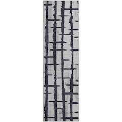 Premium Machine Washable Mayfield AMF872 Black 2'3" x 7'6" Runner Rug