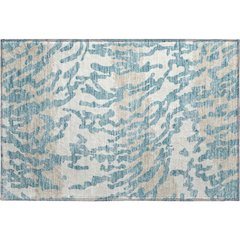 Premium Machine Washable Mayfield AMF873 Teal 1'8" x 2'6" Rug