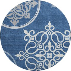 Premium Machine Washable Mayfield AMF874 Navy 8' x 8' Round Rug