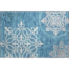 Premium Machine Washable Mayfield AMF874 Teal 1'8" x 2'6" Rug