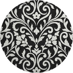 Premium Machine Washable Mayfield AMF875 Black 8' x 8' Round Rug