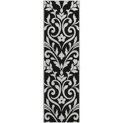 Premium Machine Washable Mayfield AMF875 Black 2'3" x 7'6" Runner Rug