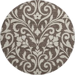 Premium Machine Washable Mayfield AMF875 Chocolate 8' x 8' Round Rug