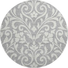 Premium Machine Washable Mayfield AMF875 Gray 8' x 8' Round Rug