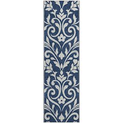 Premium Machine Washable Mayfield AMF875 Navy 2'3" x 7'6" Runner Rug