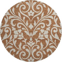 Premium Machine Washable Mayfield AMF875 Paprika 8' x 8' Round Rug