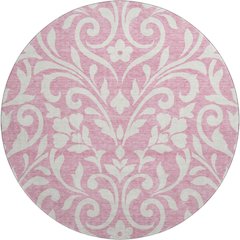 Premium Machine Washable Mayfield AMF875 Pink 8' x 8' Round Rug