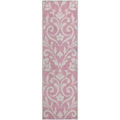 Premium Machine Washable Mayfield AMF875 Pink 2'3" x 7'6" Runner Rug