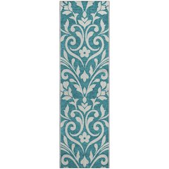 Premium Machine Washable Mayfield AMF875 Teal 2'3" x 7'6" Runner Rug