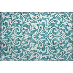 Premium Machine Washable Mayfield AMF875 Teal 1'8" x 2'6" Rug
