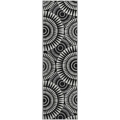 Premium Machine Washable Mayfield AMF877 Black 2'3" x 7'6" Runner Rug