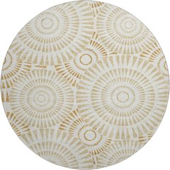 Premium Machine Washable Mayfield AMF877 Gold 8' x 8' Round Rug