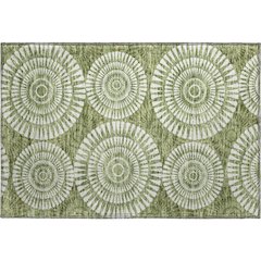Premium Machine Washable Mayfield AMF877 Green 1'8" x 2'6" Rug