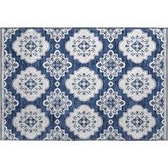 Premium Machine Washable Mayfield AMF878 Navy 1'8" x 2'6" Rug