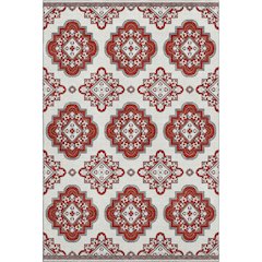 Premium Machine Washable Mayfield AMF878 Red 2'6" x 3'10" Rug
