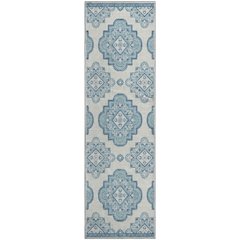 Premium Machine Washable Mayfield AMF878 Teal 2'3" x 7'6" Runner Rug