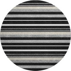 Premium Machine Washable Mayfield AMF879 Black 8' x 8' Round Rug