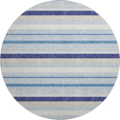 Premium Machine Washable Mayfield AMF879 Blue 8' x 8' Round Rug