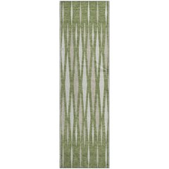 Premium Machine Washable Mayfield AMF881 Green 2'3" x 7'6" Runner Rug