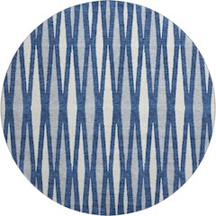 Premium Machine Washable Mayfield AMF881 Navy 8' x 8' Round Rug