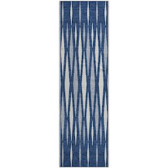 Premium Machine Washable Mayfield AMF881 Navy 2'3" x 7'6" Runner Rug