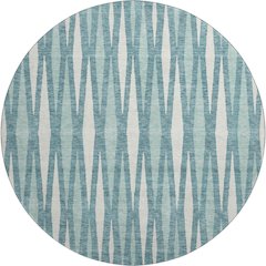 Premium Machine Washable Mayfield AMF881 Teal 8' x 8' Round Rug