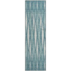 Premium Machine Washable Mayfield AMF881 Teal 2'3" x 7'6" Runner Rug
