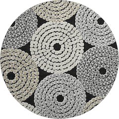 Premium Machine Washable Mayfield AMF882 Black 8' x 8' Round Rug