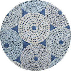 Premium Machine Washable Mayfield AMF882 Navy 8' x 8' Round Rug