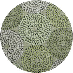 Premium Machine Washable Mayfield AMF882 Olive 8' x 8' Round Rug