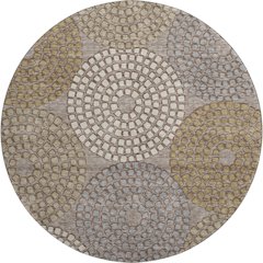 Premium Machine Washable Mayfield AMF882 Taupe 8' x 8' Round Rug