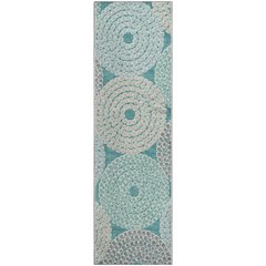Premium Machine Washable Mayfield AMF882 Teal 2'3" x 7'6" Runner Rug