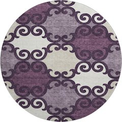 Premium Machine Washable Mayfield AMF883 Eggplant 8' x 8' Round Rug
