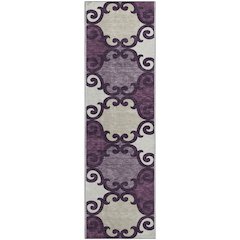 Premium Machine Washable Mayfield AMF883 Eggplant 2'3" x 7'6" Runner Rug