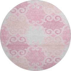 Premium Machine Washable Mayfield AMF883 Pink 8' x 8' Round Rug
