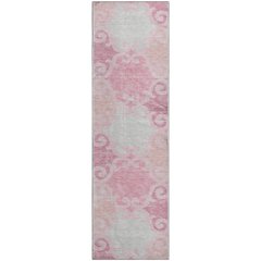 Premium Machine Washable Mayfield AMF883 Pink 2'3" x 7'6" Runner Rug