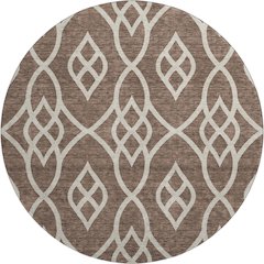 Premium Machine Washable Mayfield AMF884 Chocolate 8' x 8' Round Rug